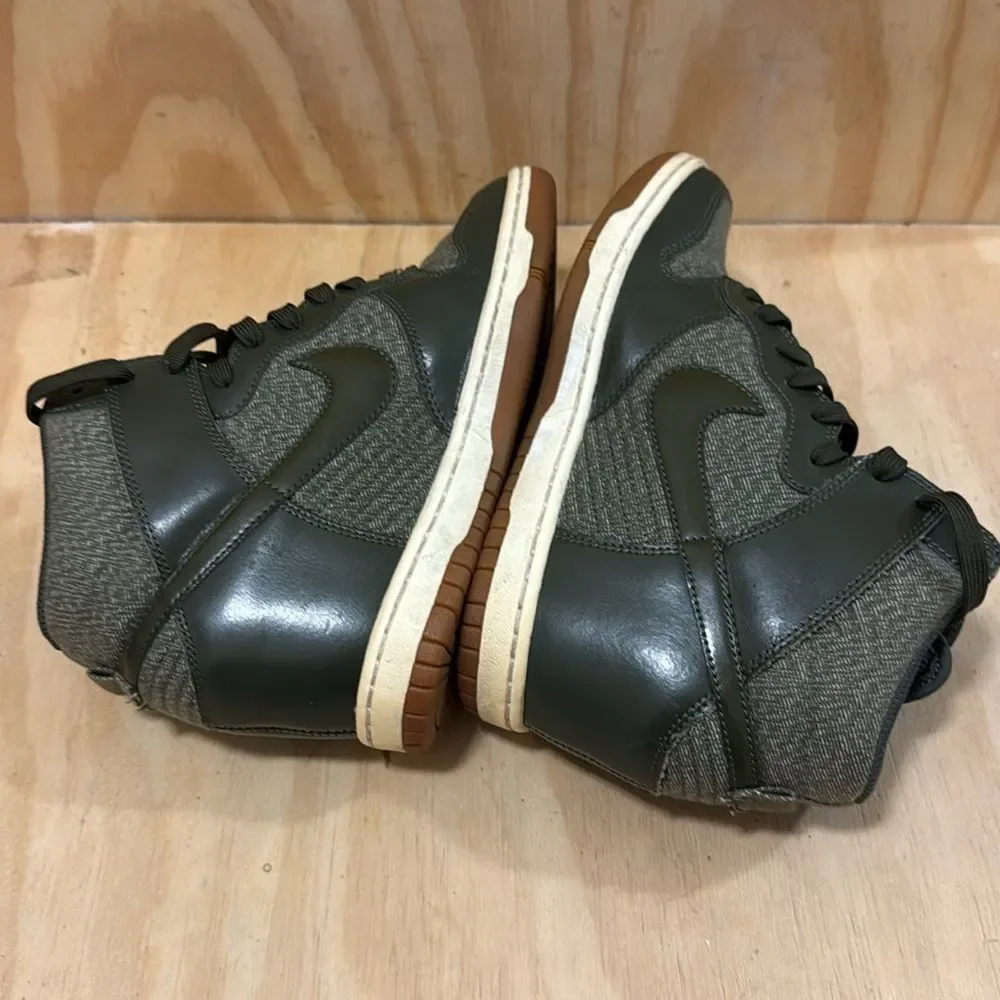Nike Dunk High Sky Hi Hidden Wedge Forest Green Gum Sneakers Women’s Size 8 Camo
